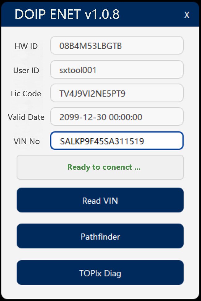 JLR DOIP Enet Software — TOPIx Cloud diagnostic session
